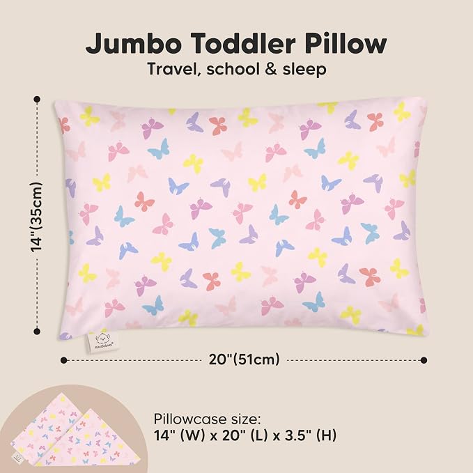 KeaBabies Toddler Pillow with Pillowcase, Jumbo 14X20 - Image 3