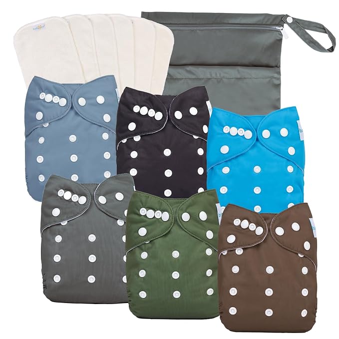 babygoal Baby Boy Cloth Diapers 6 Pack by babygoal