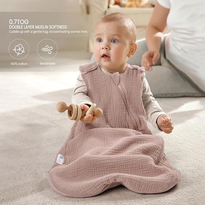 lulumoon Sleep Sack Muslin for Baby: Cotton Wearable Blanket for 3-9 Months - Image 8