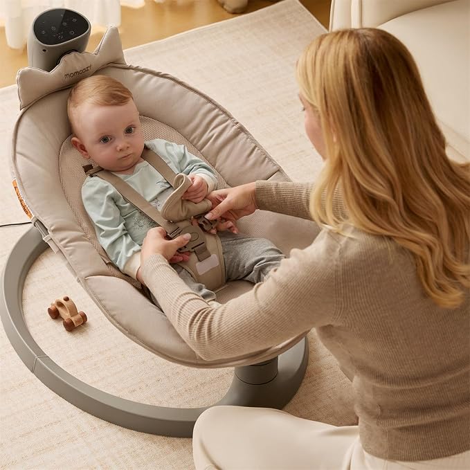 Momcozy 2-in-1 Electric Baby Swing, Dual-Arm Support System & Parent-Inspired - Image 9