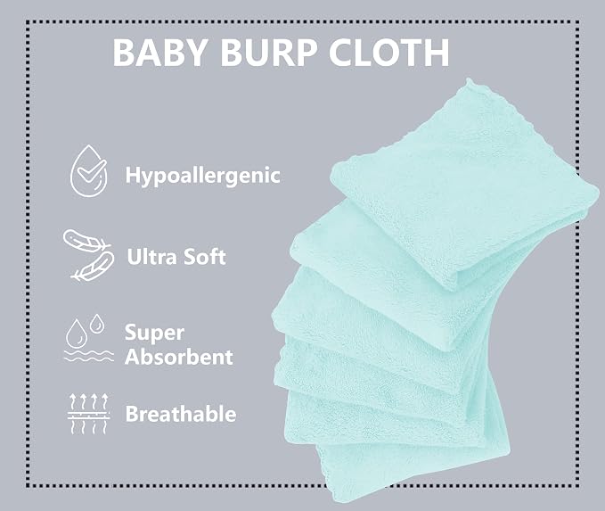8 Pack Burp Cloths for Baby - Image 2