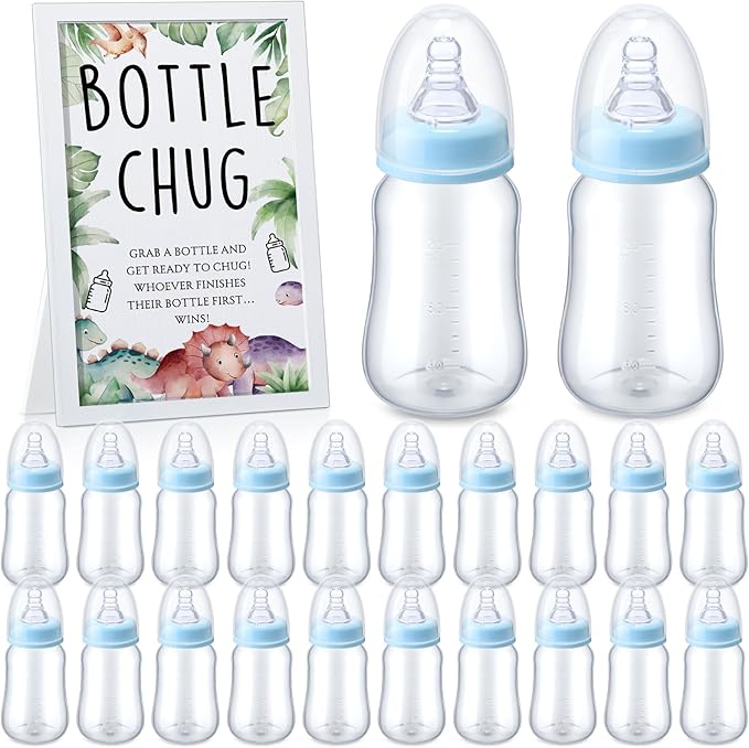Roowest Bottle Chug Baby Shower Game Favors Including Dinosaur Theme Wooden by Roowest