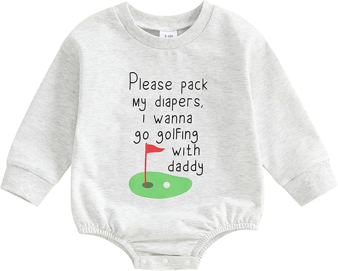 VISGOGO Newborn Infant Baby Boy Girls Oversized Romper Little Dude Sweater by VISGOGO