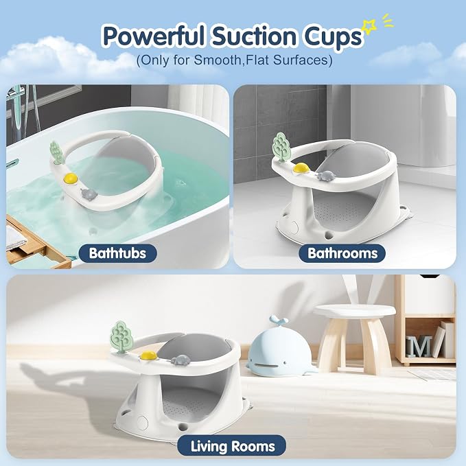 Baby Bath Seat for Babies 6 Months & Up, Non-Slip Bath Seats for Babies Sitting - Image 6