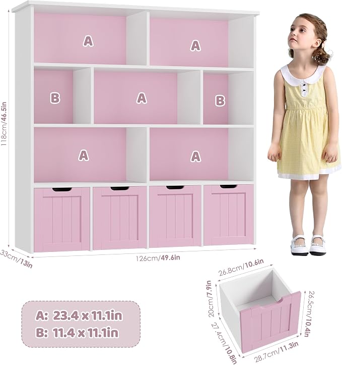 FINETONES Toy Storage Organizer, Kids Bookshelf - Image 2