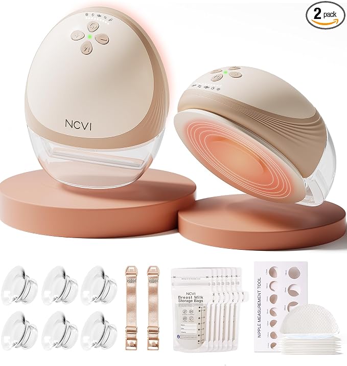 NCVI Heated Breast Pump Hands Free 8161, Wearable 360° Surround Heating by NCVI