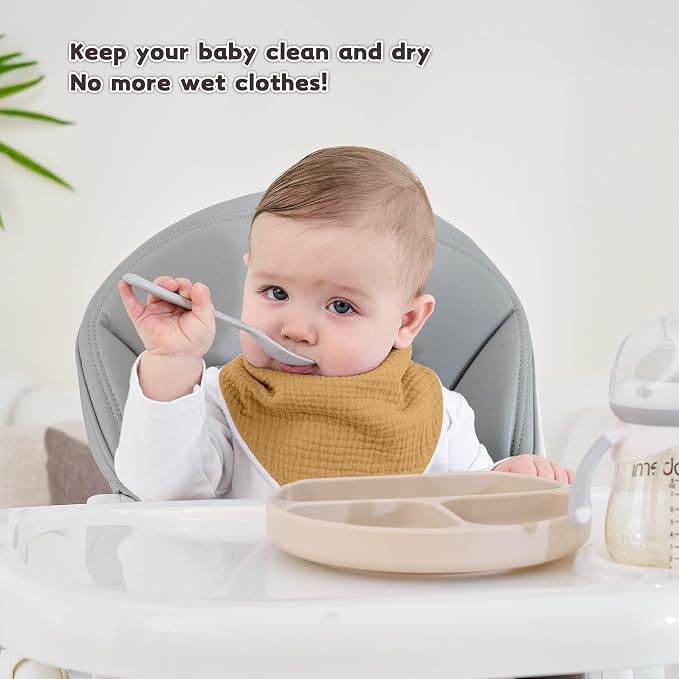 Susurration Muslin Baby Drool Bibs 6Pack Soft Triangular Adjustable Baby - Image 2