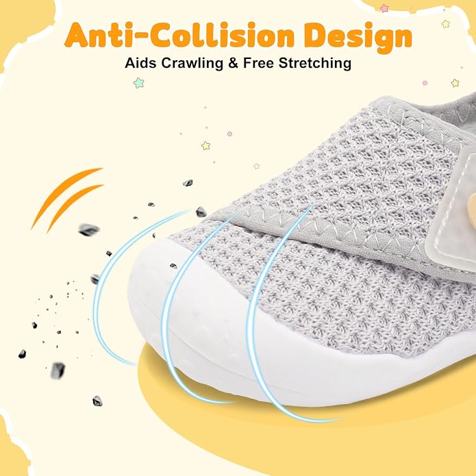 FEETCITY Baby First Walking Shoes Wide Baby Shoes Infant Sneakers Newborn Crib - Image 2