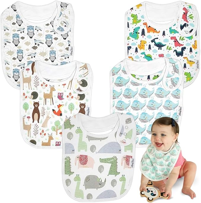 Organic Cotton Baby Bibs for Boys & Girls – Soft, Absorbent Teething & Drool by KiddyStar%C2%AE
