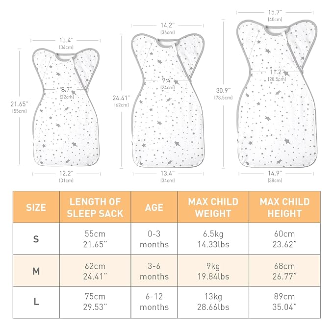 Premium Soft Cotton Swaddle Blanket Sleep Sack Arms Up 2 Packs 6-12 Months - Image 6
