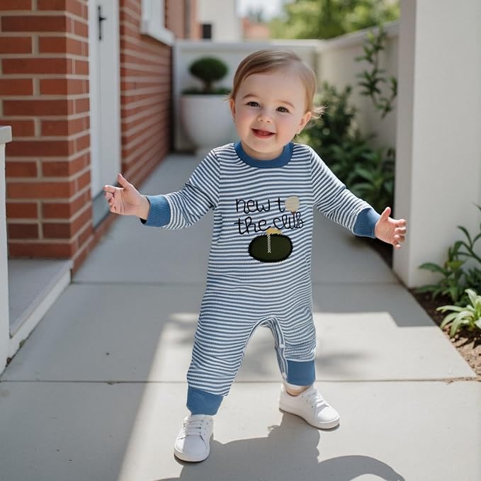 SAYOO Infant Baby Boy Girl Golf Outfit New to The Golf Club Embroidery Romper - Image 4
