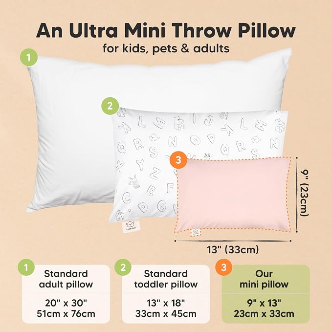 Mini Toddler Pillow with Pillowcase - Image 2