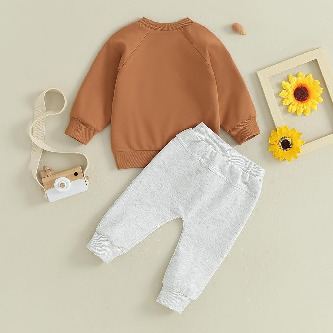Toddler Baby Boy Clothes Solid Color Long Sleeve Crewneck Sweatshirt Top Casual - Image 7