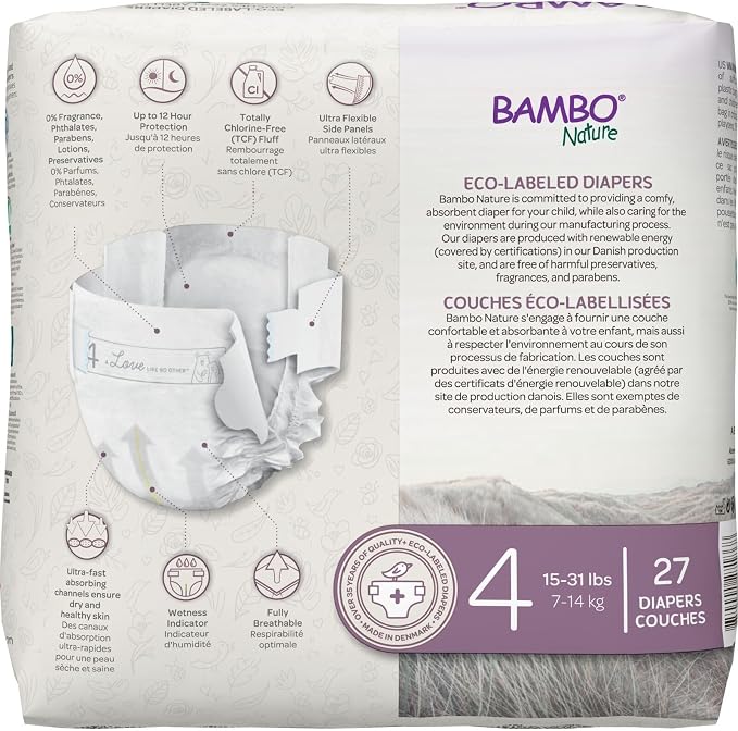 Bambo Nature Hypoallergenic Dream Baby Diapers, Premium Eco-Labeled Sustainable - Image 9