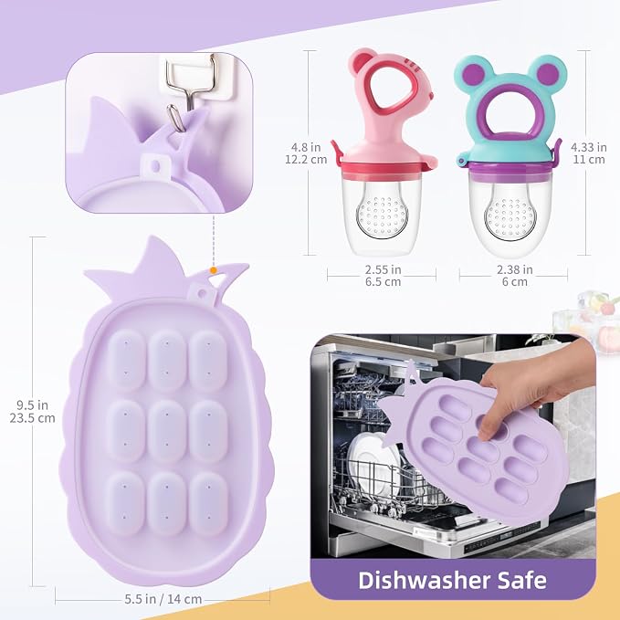 Baby Fruit Feeder Baby Breastmilk Popsicle Molds, Food Freezer Tray Storage - Image 6
