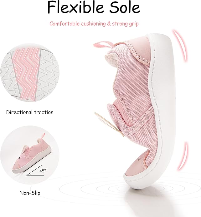 SKYWHEEL Toddler Slip On Shoes Wide Toe Box Barefoot Casual Canvas Walking - Image 3