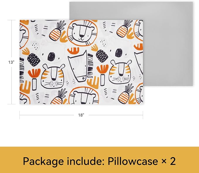 TILLYOU Toddler Pillowcases 13 x 18 Travel Pillow Case 2 Pack, Kids Pillowcases - Image 2