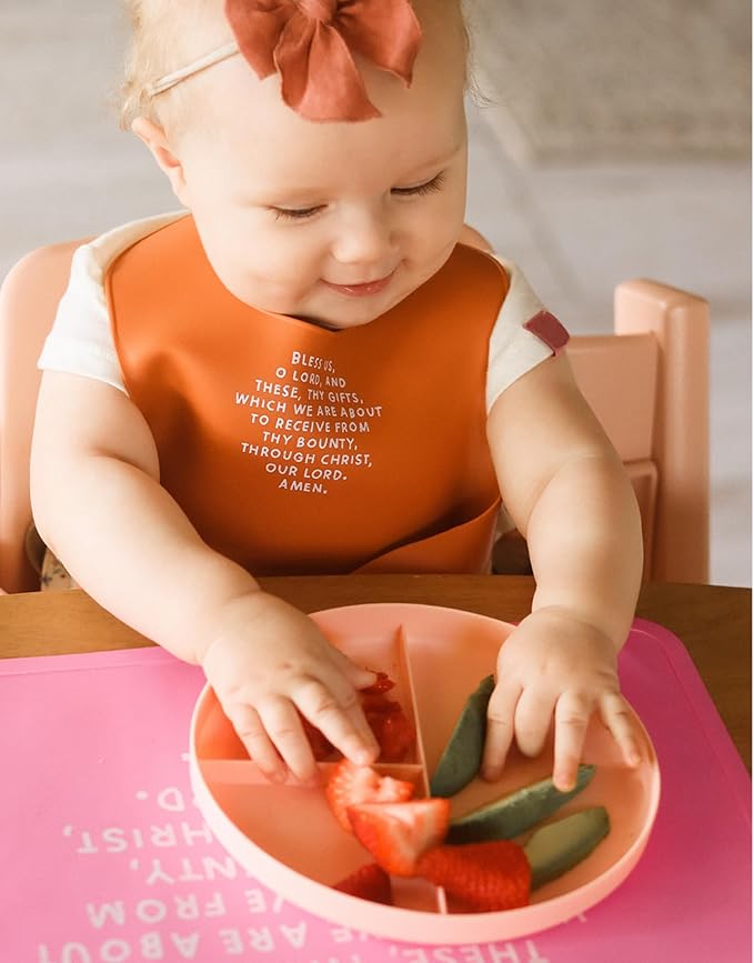Be A Heart Silicone Baby Bibs, Adjustable Waterproof Bibs, Meal Blessing Bibs - Image 4