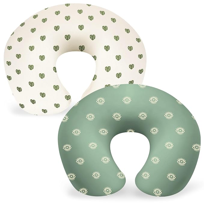 FEBSNOW 2 Pack Baby Nursing Pillow Cover, Stretchy Soft Cotton Nursing Cover by HOMECRAFTBEAUTYBABY
