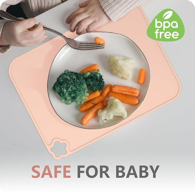 Cutebe Silicone Placemat for Toddles Kids Non-Slip Reusable Portable Kids - Image 4