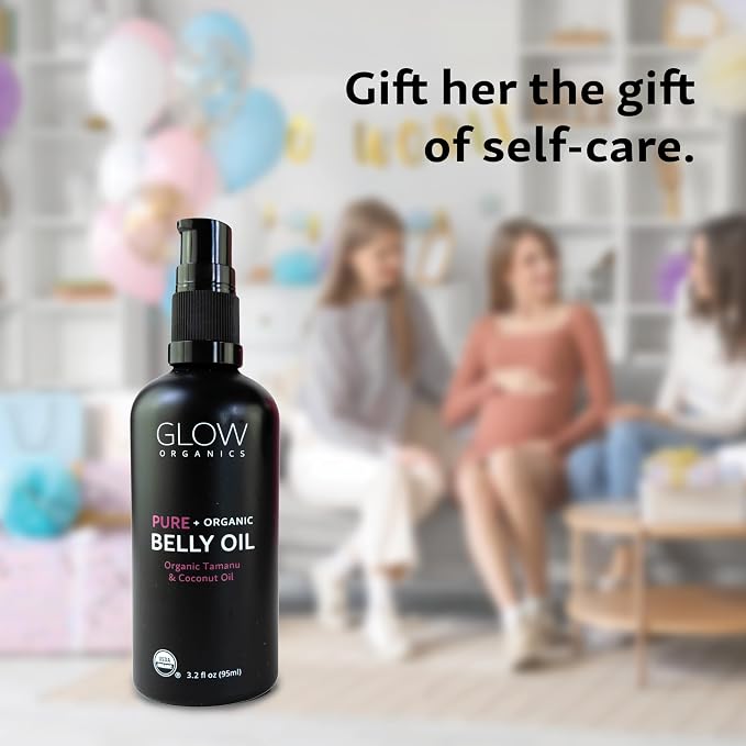 Glow Organics Belly Oil for Pregnancy, Prevents Stretch Marks & Scars, Organic - Image 6