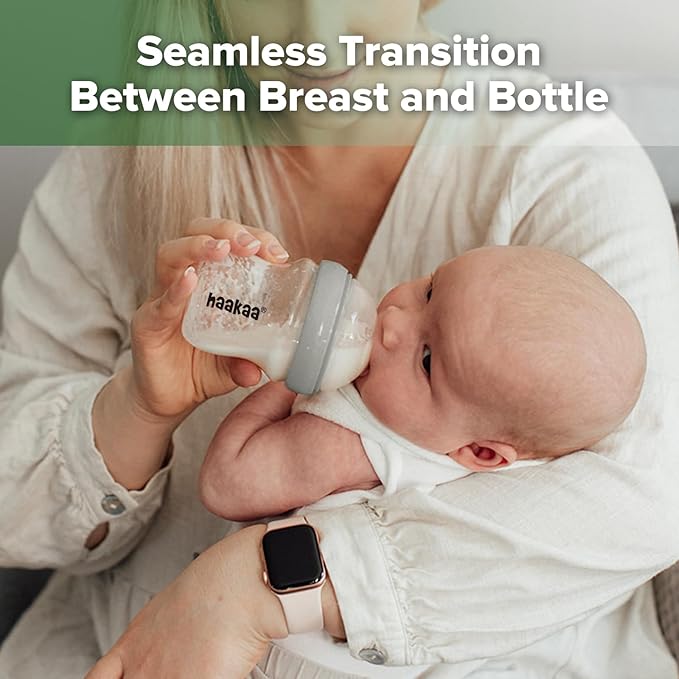 haakaa Gen.3 Natural Glass Baby Bottle 4.2oz/120ml - Image 2