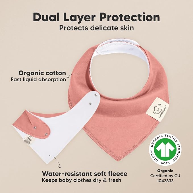 KeaBabies 10-Pack Organic Baby Bandana Bibs - Image 2