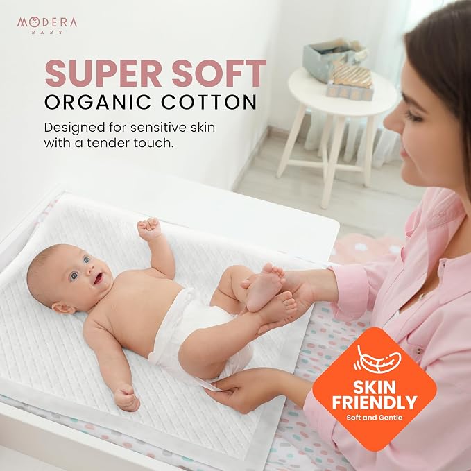 Organic Cotton Disposable Changing Pad Liners | XL-Large Hypoallergenic Super - Image 5