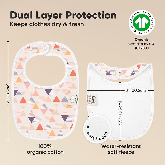 8-Pack Organic Baby Bibs for Boys, Girls - Image 3