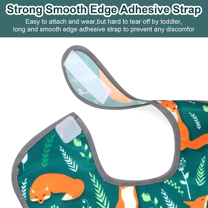 Accmor Baby Bibs, Waterproof Baby Toddler Bibs, Apron Smock Bib - Image 2