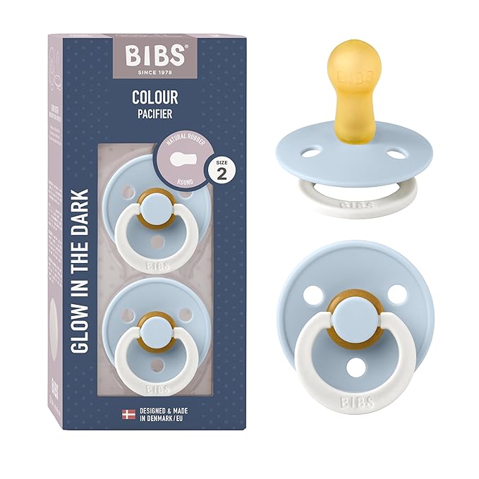 BIBS Pacifiers Colour Collection | Natural Rubber Baby Pacifier | Set of 2 by BIBS