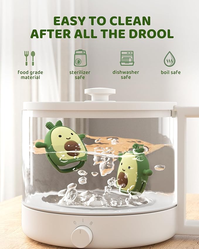 Baby Teething Toy Silicone Avocado Teething Mitten - Image 6