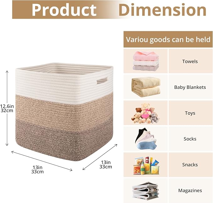 OIAHOMY 13 Kallax Inch Cube Storage Bins, Kallax Insert Storage Baskets - Image 2