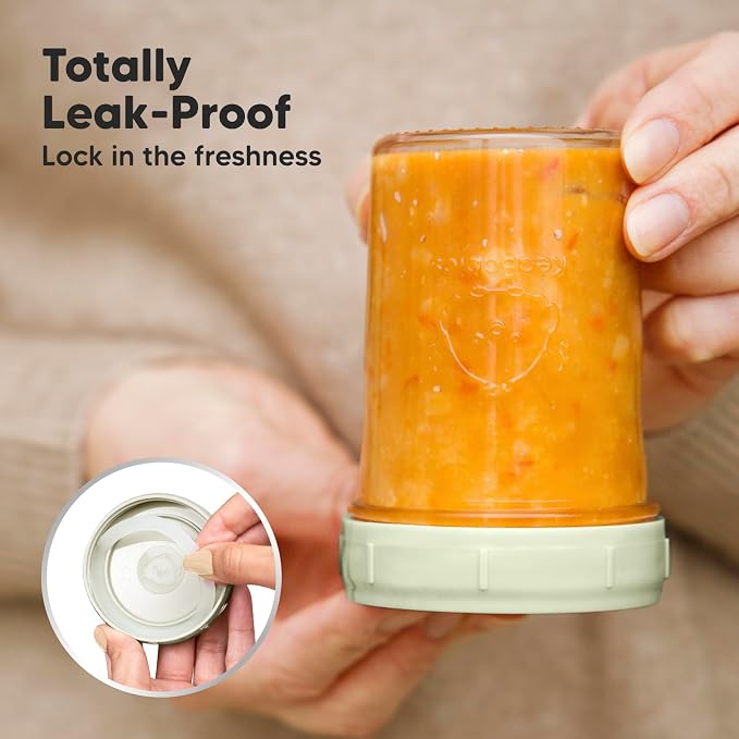 KeaBabies 4pk 8oz & 4pk 4oz Glass Baby Food Containers - Image 2