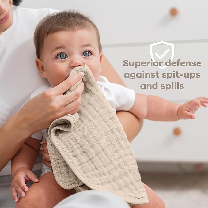 Comfy Cubs Muslin Burp Cloths 20" x 10", Ultra Absorbent 100% Cotton - Image 4