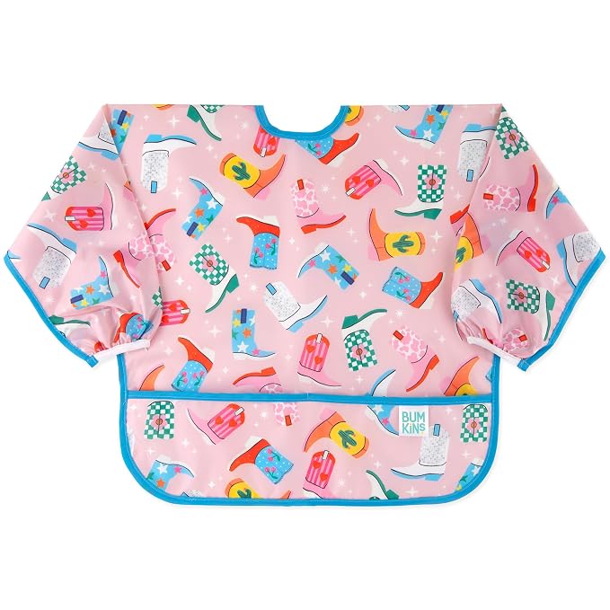 Bumkins Sleeved Bib for Girl or Boy Baby and Toddler for 6-24 Mos, Essential by Bumkins