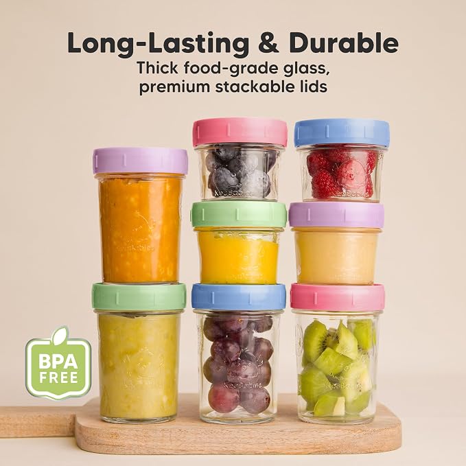 KeaBabies 4pk 8oz Glass Baby Food Containers - Image 5