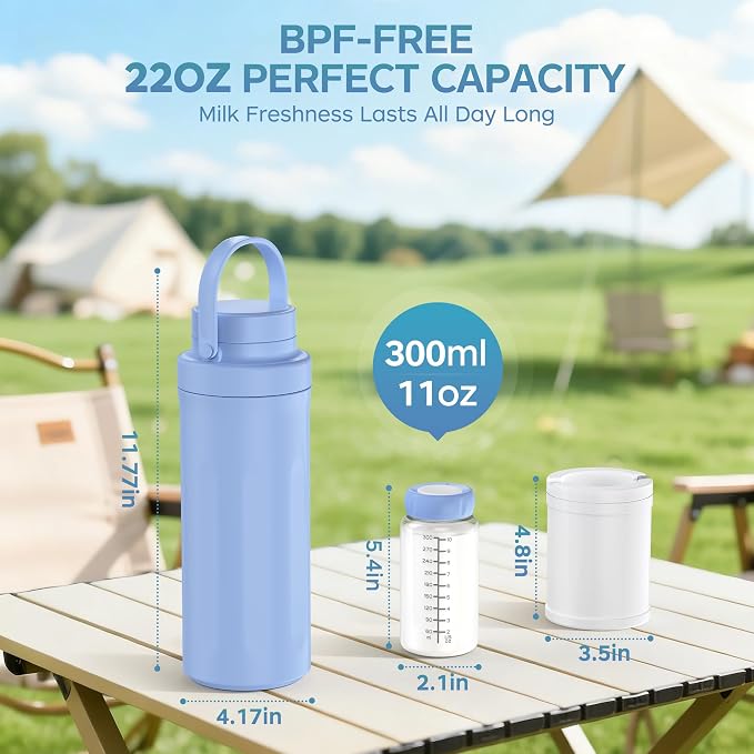 22oz Breastmilk Cooler Bottle for Outdoor, 24 Hours All-Day Cooling& Leak-Proof - Image 4
