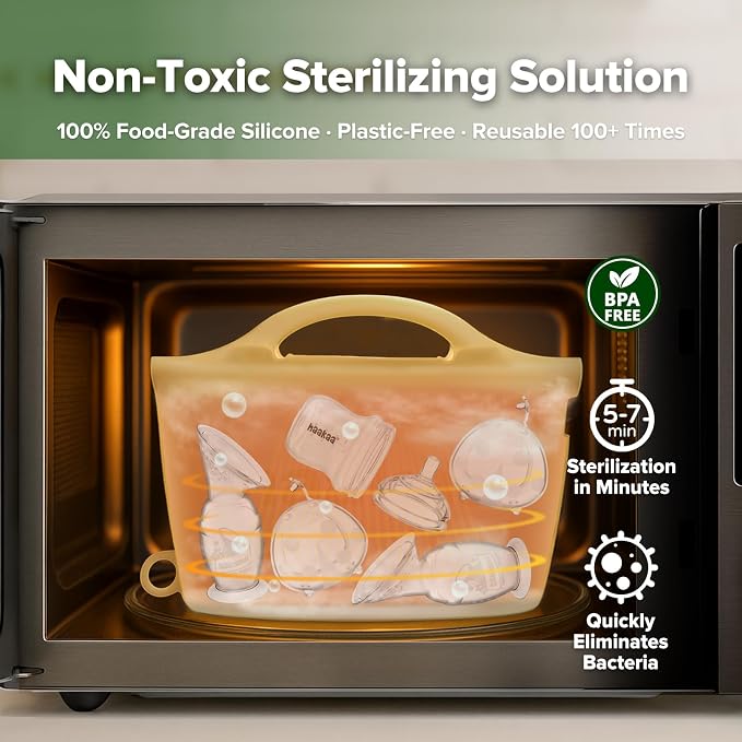 Haakaa Silicone Microwave Steamer & Steriliser Bag, 70oz/2000ml Large Capacity - Image 2