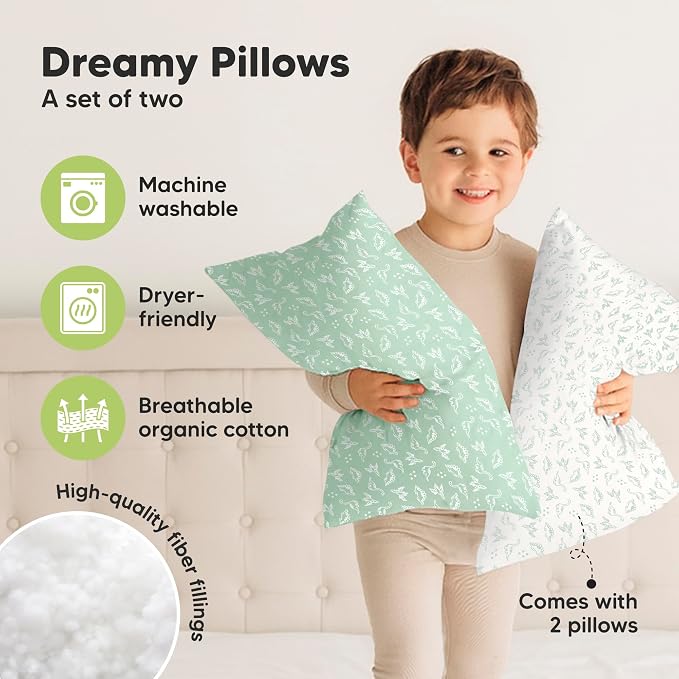 KeaBabies 2-Pack Toddler Pillow 13x18 - Image 4
