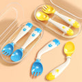 Deejoy Toddler Utensils with Travel Safe Case, Silicone Baby Spoons and Fork Set by Deejoy
