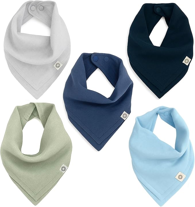 Kishu Baby Indi Organic Baby Bandana Bibs – Fairtrade 4-Way Reversible Drool by KishuBaby