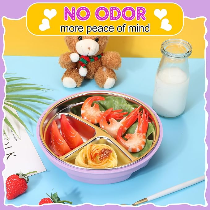 Nuogo 1 Pcs Stainless Steel Baby Suction Plates - Image 6