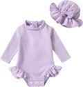 YOUNGER TREE Infant Baby Girls Swimsuit Long Sleeve Swimsuits One Piece by YOUNGERTREE