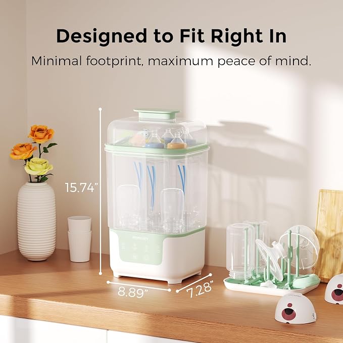 Momcozy Bottle Sterilizer and Dryer, Modular Nesting Space Saving Design - Image 9