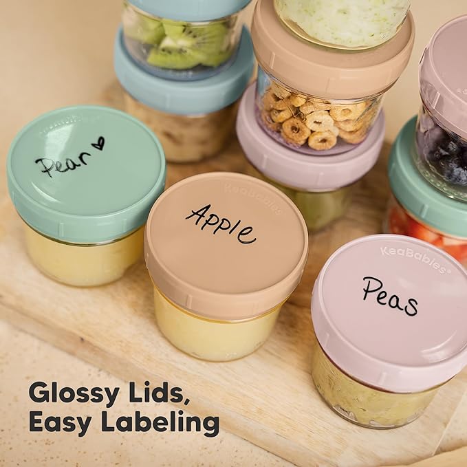 KeaBabies 6pk 4oz Glass Baby Food Containers - Image 6