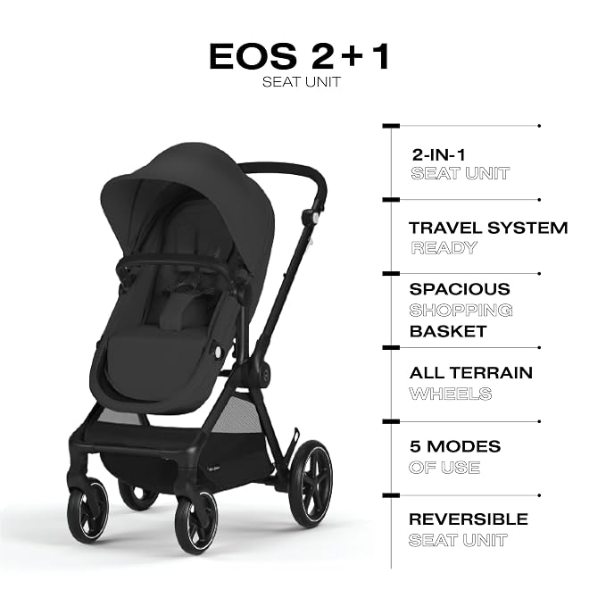 Cybex EOS 2-in-1 Stroller, Moon Black - Image 5