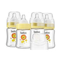 YOHKOH Glass Baby Bottles with Slow Flow Nipple, Newborn Anti-Colic Baby Bottles by Home