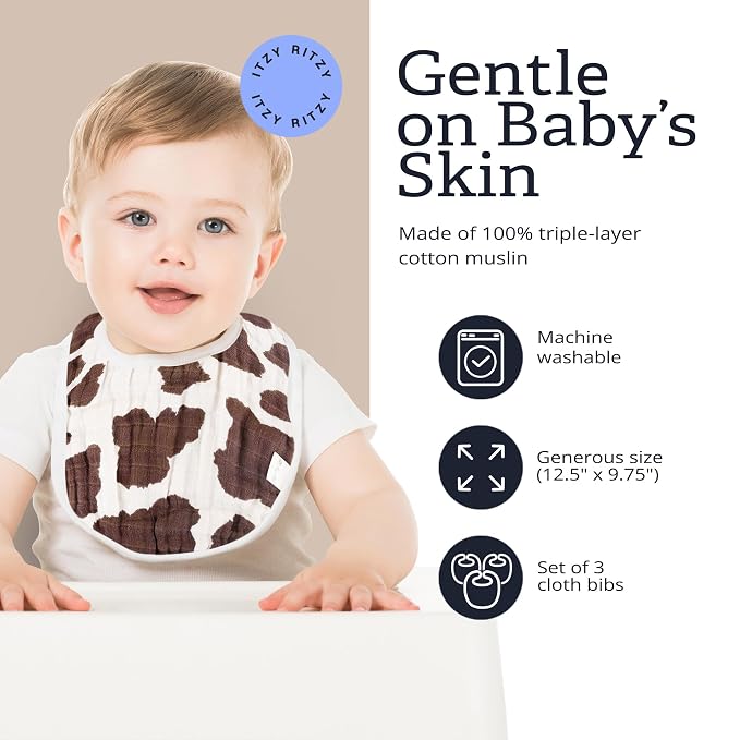 Itzy Ritzy Set of 3 Baby Bibs - Image 4