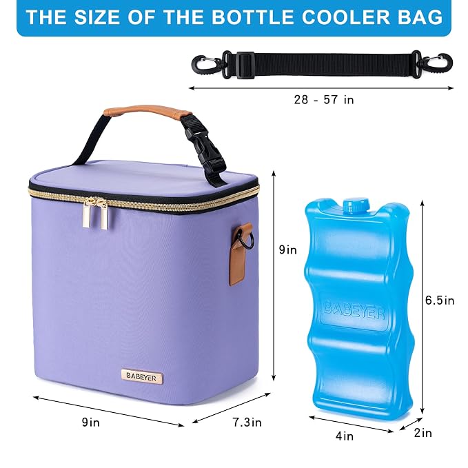 Breastmilk Cooler Bag with Ice Pack Fits 6 Baby Bottles Up to 9 Ounce, Baby - Image 5